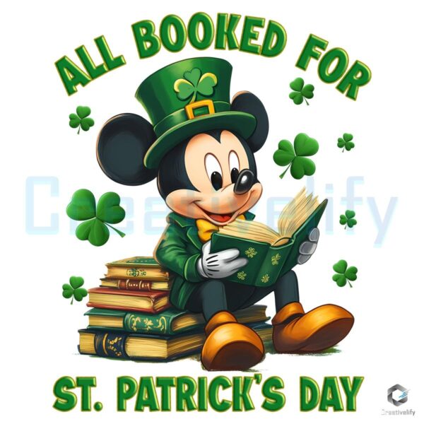 St Patricks Day Mickey Mouse PNG All Booked and Lucky