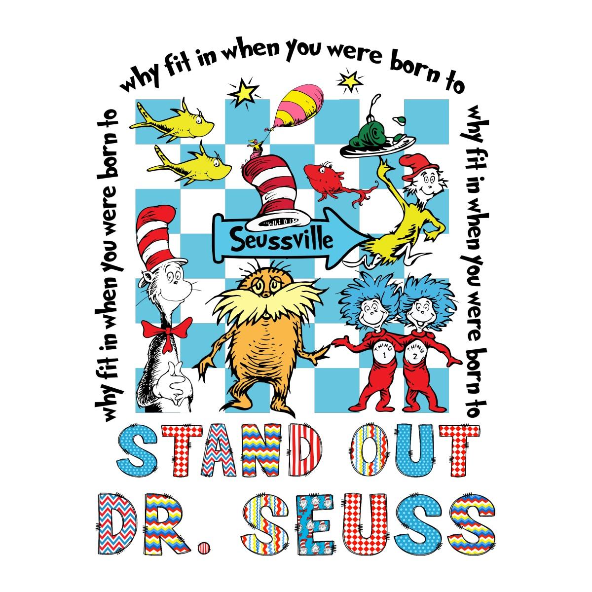 StandOut Dr Seuss Checkered PNG Design