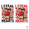 Stealing Hearts TRex Valentine Design Checkered PNG