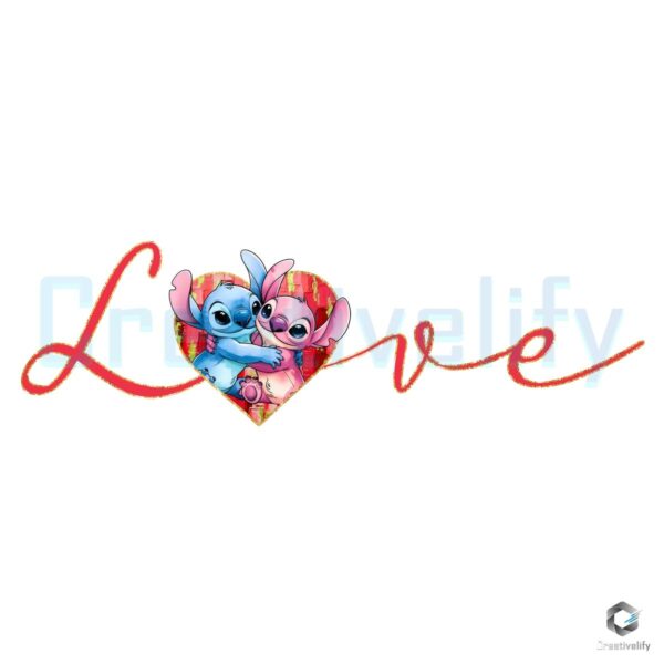 Stitch Angel Couple Love Valentine PNG