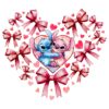 Stitch Angel Valentine Heart Coquette PNG Design