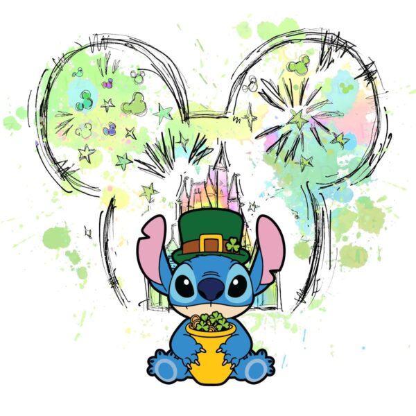 Stitch Disney Castle SVG for St Patricks Day Fun