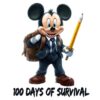 Survived 100 Days of School with Mickey Mouse PNG