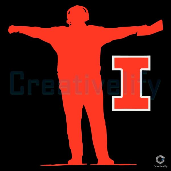 SVG of Bret Bielema Illinois Fighting Illini Football Coach Sign