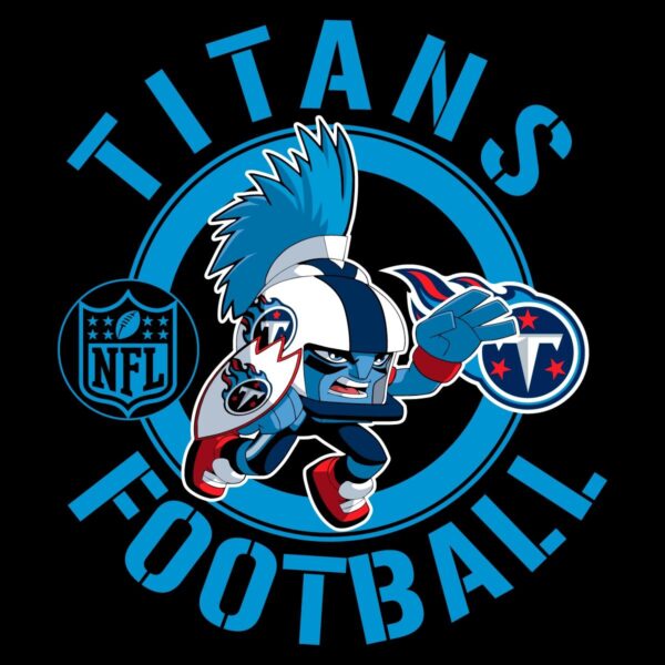 Titans Football NFL Rush Zone Cartoon Character SVG Design