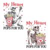 Valentine Skeleton My Heart Pops for You SVGPNG Design