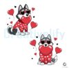 Valentines Day Husky Love Balloon SVG Design