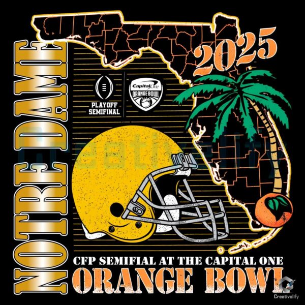 Vintage Notre Dame Fighting Irish Orange Bowl 2025 SVGPNG