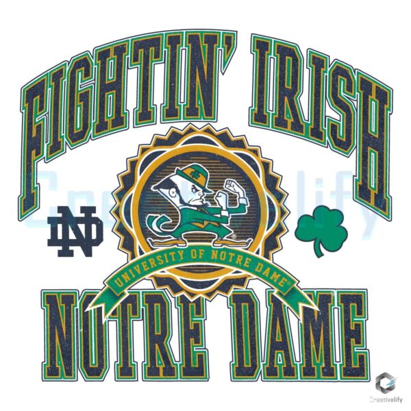 Vintage University of Notre Dame Football Logo in PNG Format