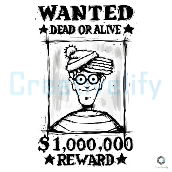 Wanted Waldo 1M Reward Dead or Alive PNG