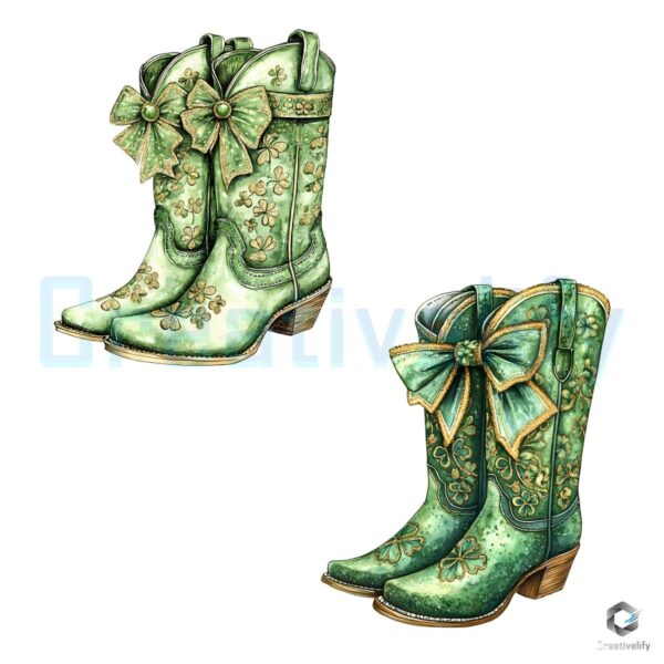 Western Coastal Cowgirl Boot PNG for St Patricks Day Vibes