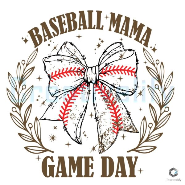 Baseball Bow PNG Game Day Style for Baseball Mamas