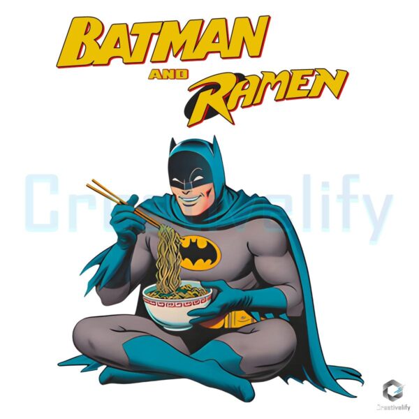 Batman Loves Ramen DC Comics Parody PNG