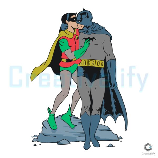 Batman Robin Kiss Funny Gay Pride Meme SVG