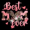 Best Mom Ever Floral Leopard Heart PNG