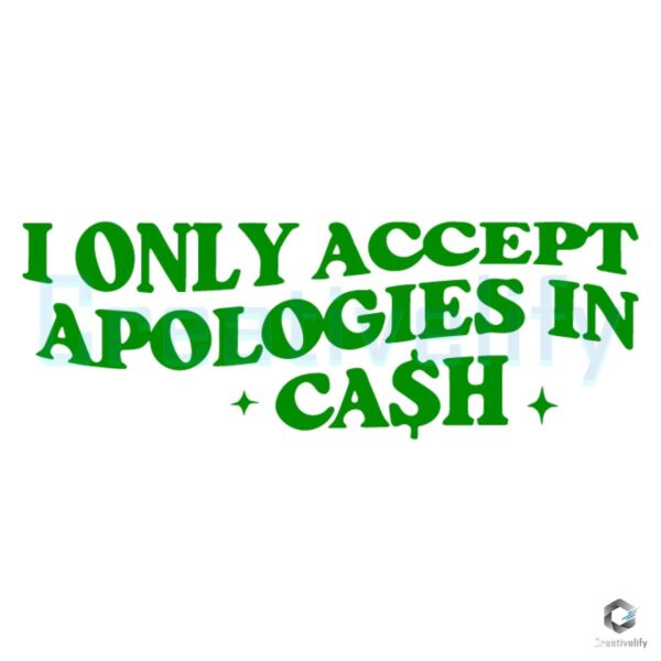 CashOnly Apologies SVG Pay Up