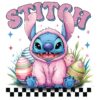 Checkered Bunny Stitch Easter Coquette PNG Design