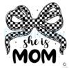 Checkered Coquette Bow PNG Stylish Mom Design