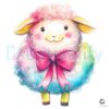 Crayon Style Cute Sheep Coquette Bow PNG