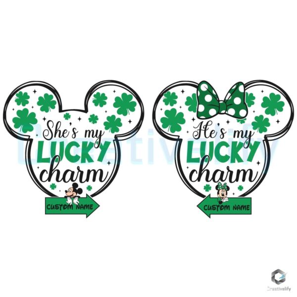 Disney Couple Heads My Lucky Charm Custom Name PNG
