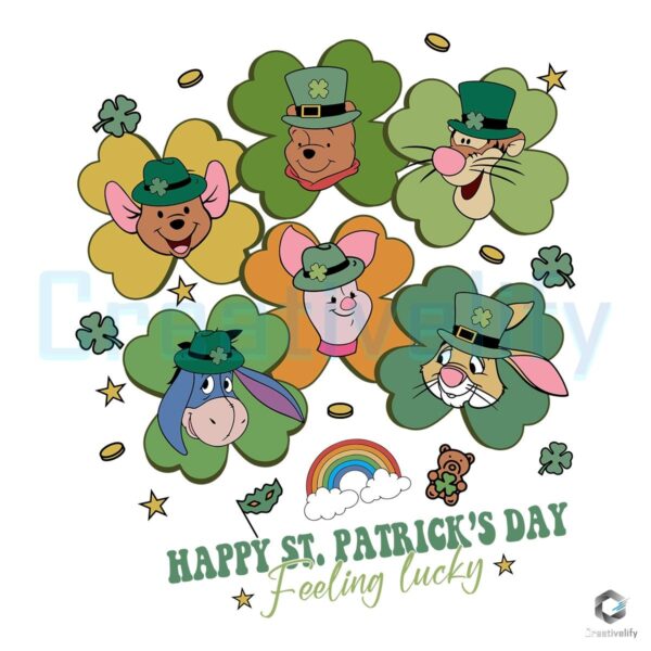 Feeling Lucky Winnie the Pooh St Patricks Day SVG