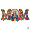 Floral Mom Mother Mary Leopard Rainbow PNG Design