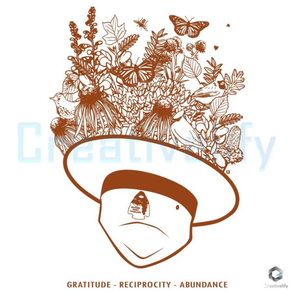 Floral Park Ranger Hat SVG Gratitude Reciprocity Abundance