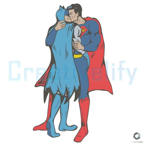 Funny Batman Superman Kiss Meme Gay Pride SVG