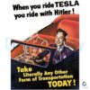 Funny Ride Tesla Ride With Hitler Elon Musk PNG Design