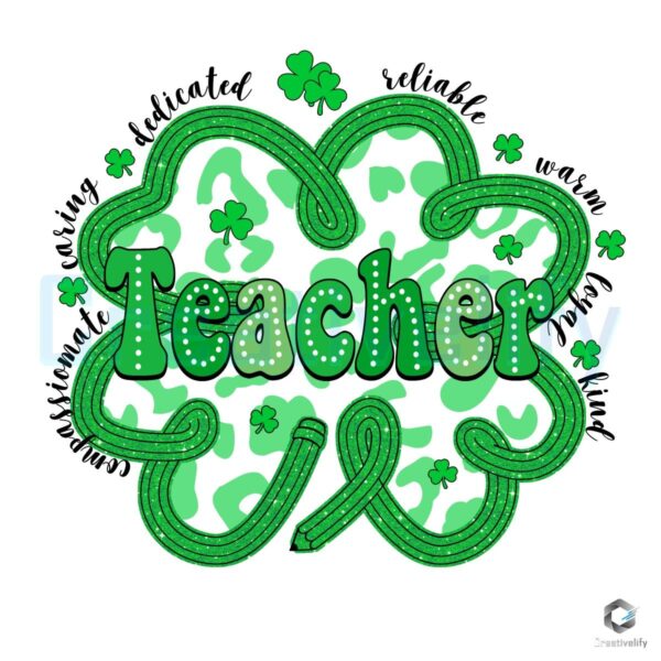 Glitter Lucky Teacher PNG for St Patricks Day Fun