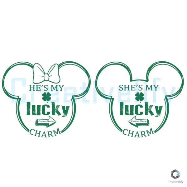 Hes My Lucky Charm Disney Couple Head PNG
