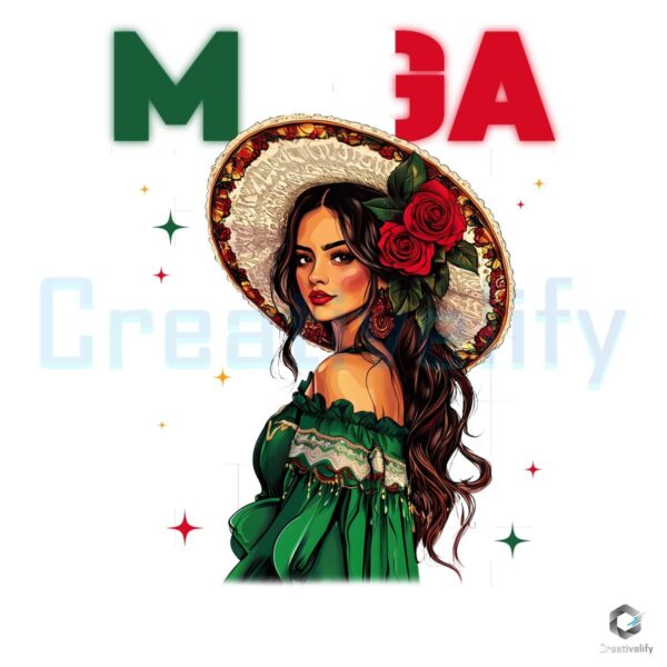 MAGA Mexicans Stay Strong Mexican Rose Girl PNG
