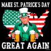 Make St Patricks Day Great Again USA Map PNG