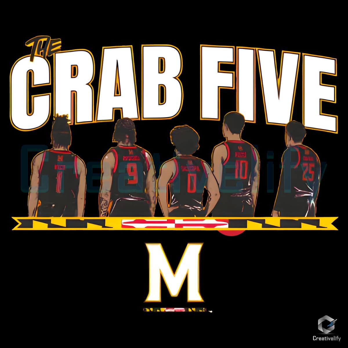 Maryland Basketball Crab Five Lineup PNG Maryland Basketball Crab Five Lineup PNG