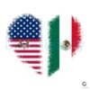 Mexican With American Flag Heart Design PNG
