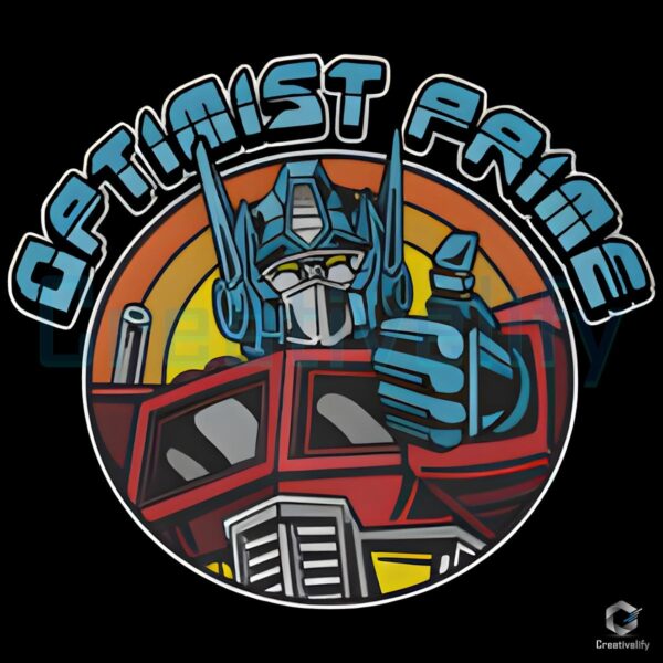 Optimus Prime Gives a Thumbs Up Retro Style PNG