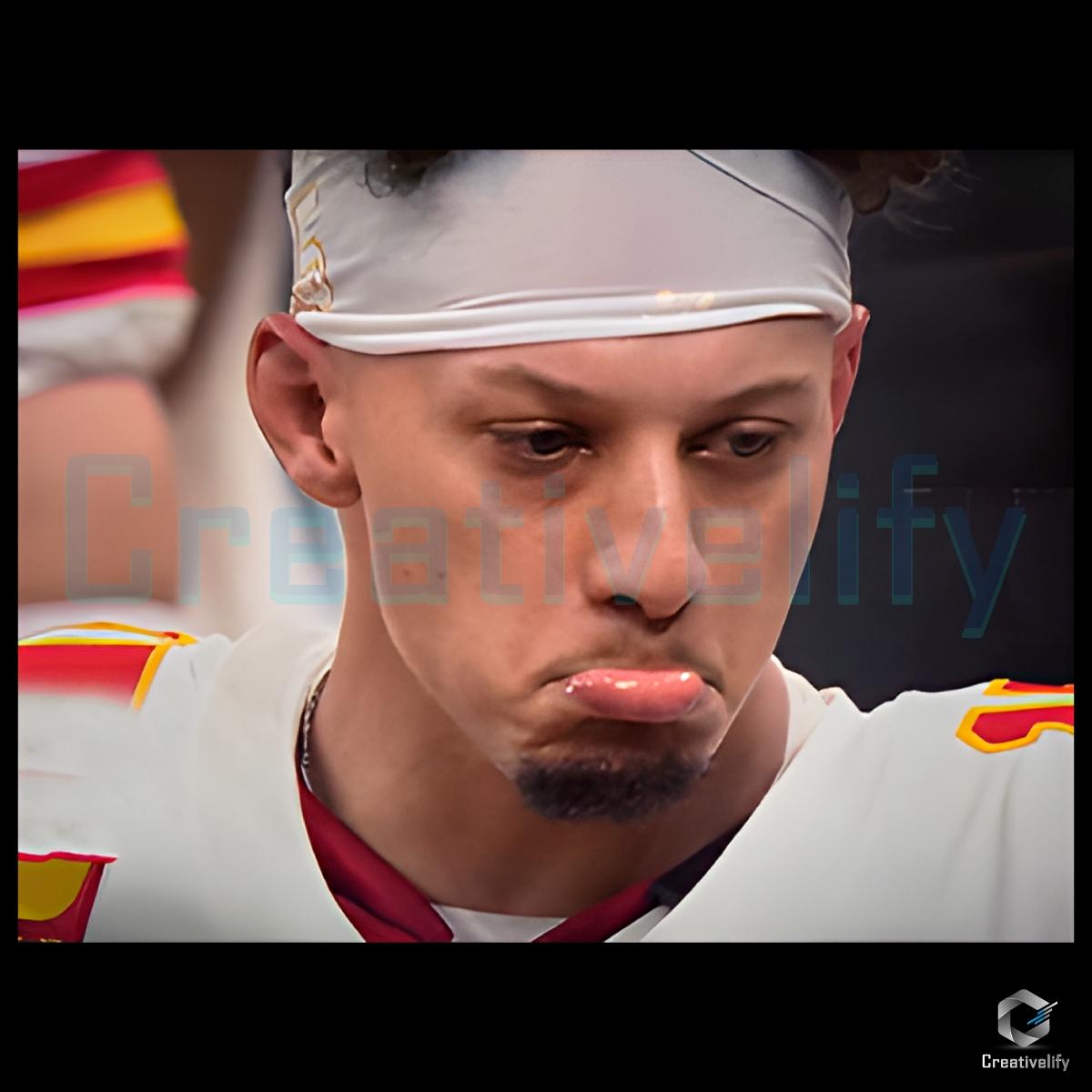 Patrick Mahomes Sad Face Meme Super Bowl Lix Png Download - CreativeLify