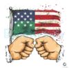 PNG of Hand Holding Mexican American Flags