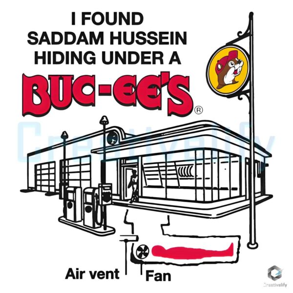 Saddam Hussein Found Hiding Under a Bucees PNG Download