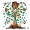 Saint Patricks Day Shamrock Bow Cross PNG Design