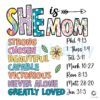 She Is Mom Floral Mothers Day Quote PNG