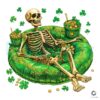 Skeleton Lounging St Patricks Day PNG