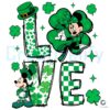 St Patricks Day Love Disney Checkered PNG