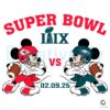 Super Bowl LIX Mickey Mouse Eagles vs Chiefs Football SVG