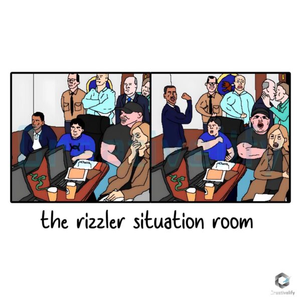 The Rizzler Situation Room Funny Meme Cartoon PNG
