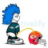 Thing One Eagles SVG Pissing on Kansas City Chiefs Design