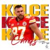 Vintage Travis Kelce 87 Kansas City Chiefs Football PNG Design