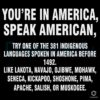 Youre in America Speak One of 381 Indigenous Languages SVG