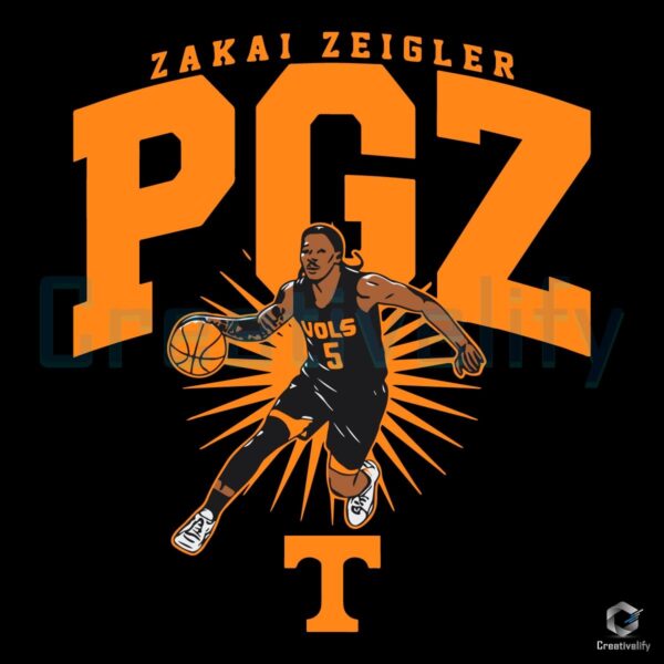 Zakai Zeigler PGZ Tennessee Volunteers Basketball SVG File