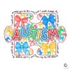 Autism Awareness Coquette Bow with Puzzle Pieces PNG